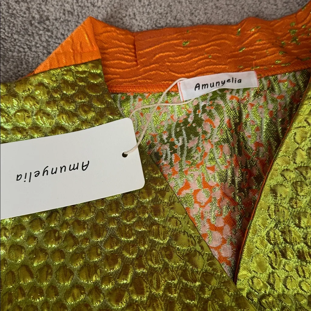 Amunyelia Green/Orange African Bubu Dress SIZE OS Green - Image 7