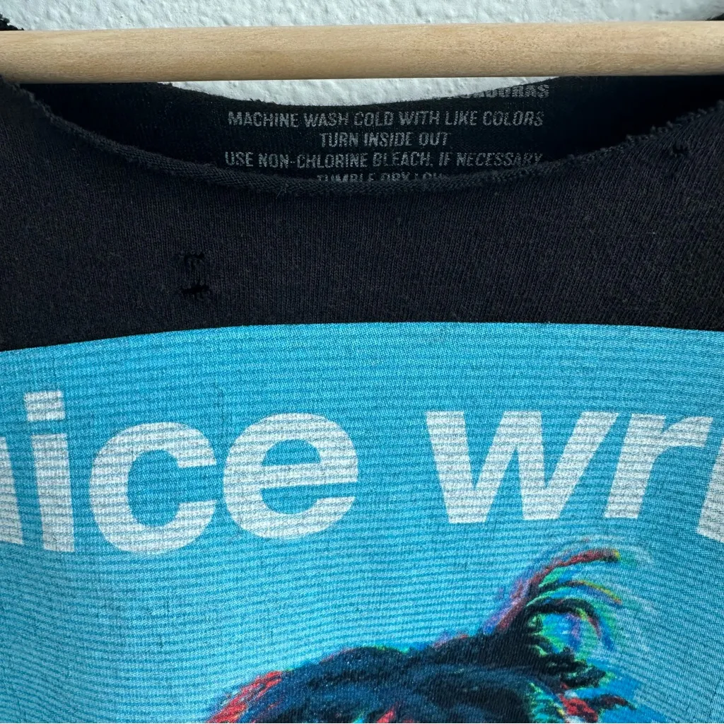 Black Juice WRLD Off The Shoulder Destroyed Tee Size M - Image 6