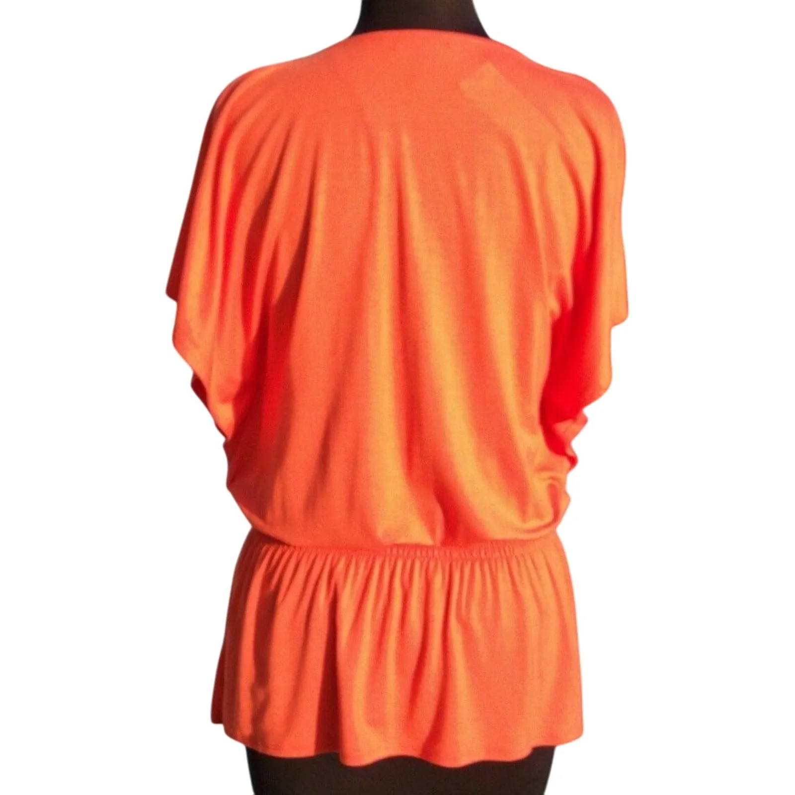 Cache Orange Embellished Plunging V Neck Top Adjustable Elastic Waist $98 NWT - Image 4