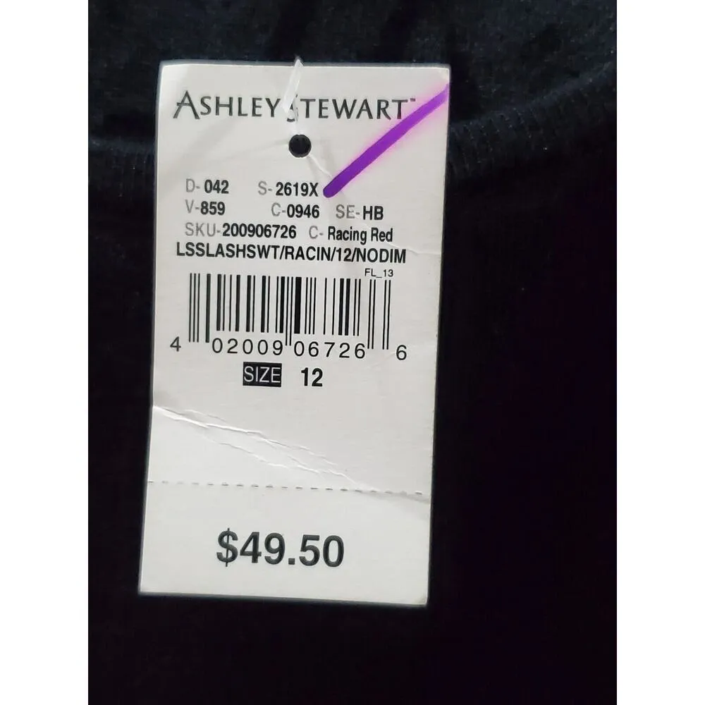 Ashley Stewart Women Black Rayon Scoop Neck Long Sleeve Pullover Knit Sweater 12 - Image 6