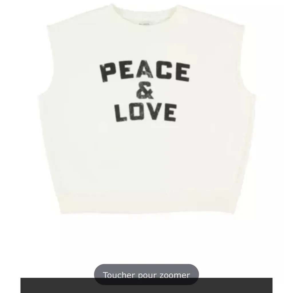 Sisters Department Peace & Love Cream Muscle Tee Size M Size M - Image 7