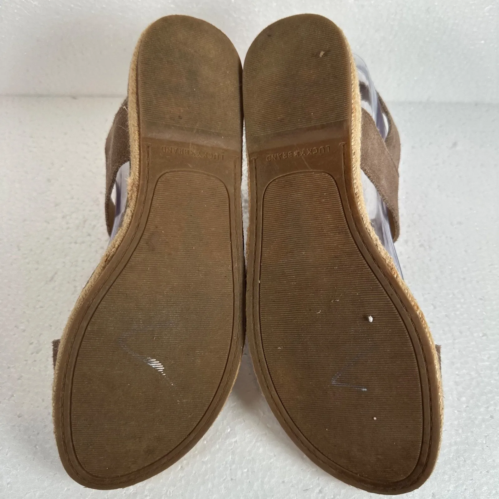 Lucky Brand Gadine Espadrille Sandal Women's 8.5M Tan Suede Ankle Strap Open Toe - Image 9