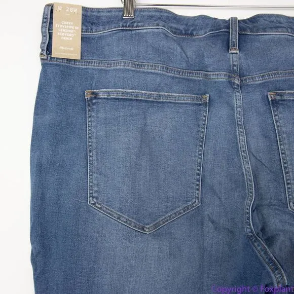 NEW Madewell Plus Curvy Stovepipe Jeans‎ in Dearham Wash, 28W - Image 9