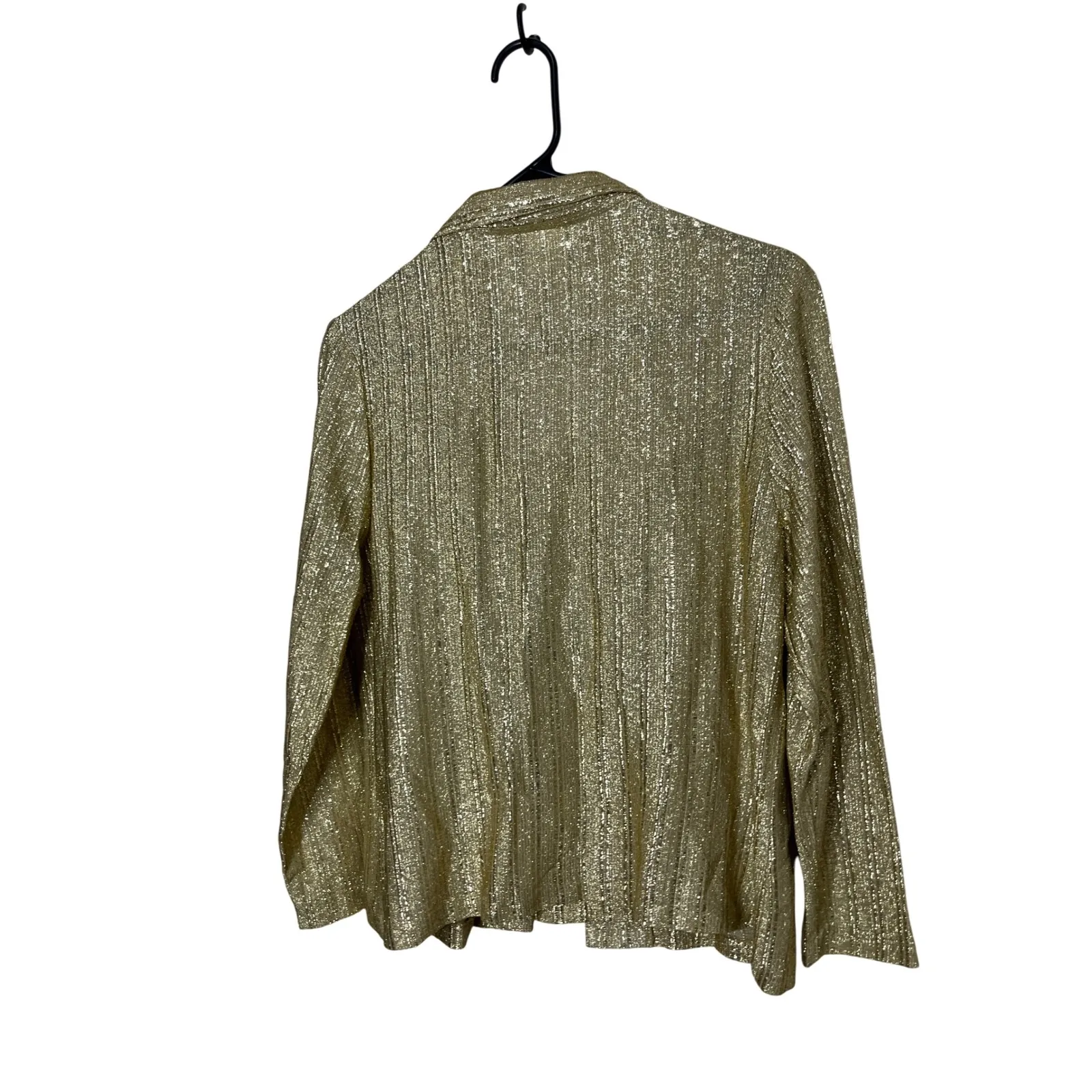 Teddi of California‎ Gold Metallic Blazer Dressy Blouse Vintage Size 14 - Image 8