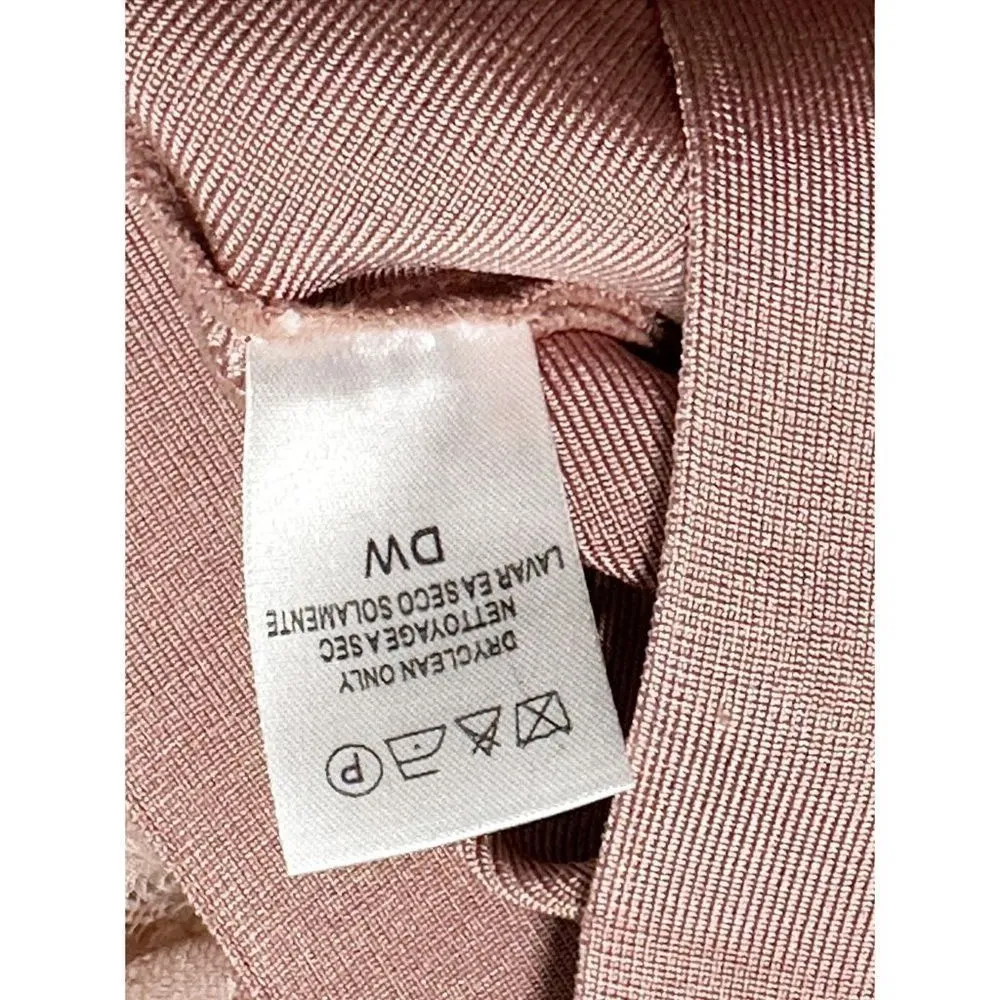 PoshShop Sheer Lace Sleeveless Sheath‎ Dress Caged Neck Blush Pink Extra Small Size XS - Image 8