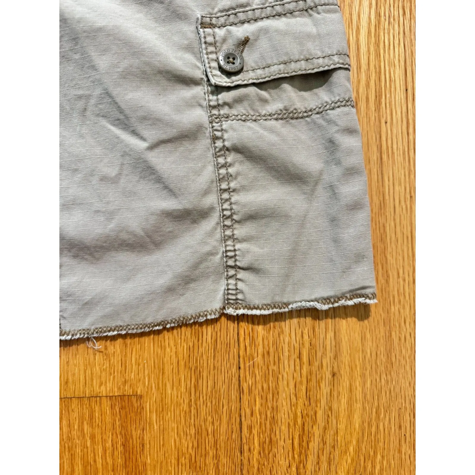 Ralph Lauren Polo Jeans Women's Cream Beige Cargo Mini Skirt Y2K Size 8 - Image 10
