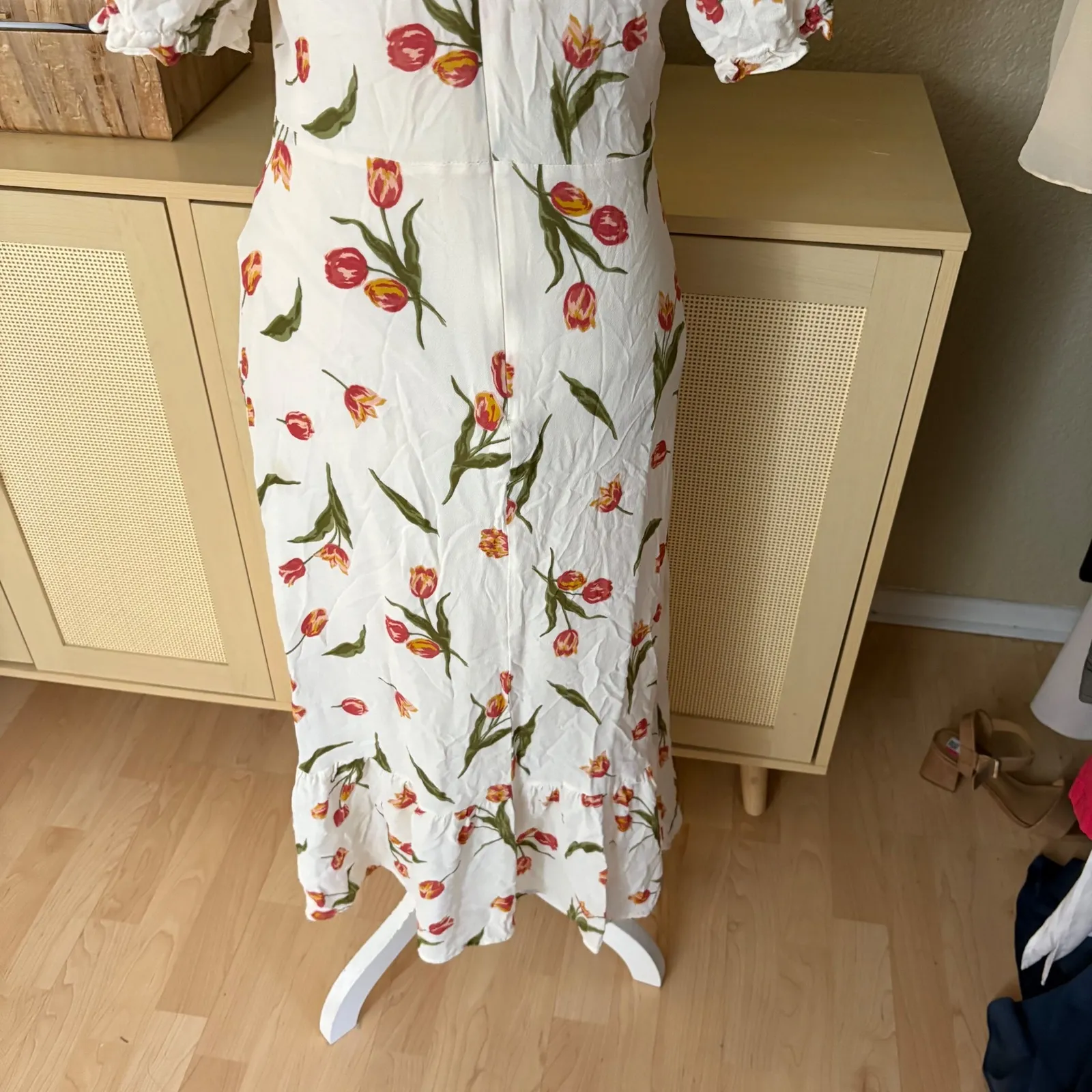 REFORMATION Nantes Dress in the Bianca Tulip Print Midi Size 10 - Image 10