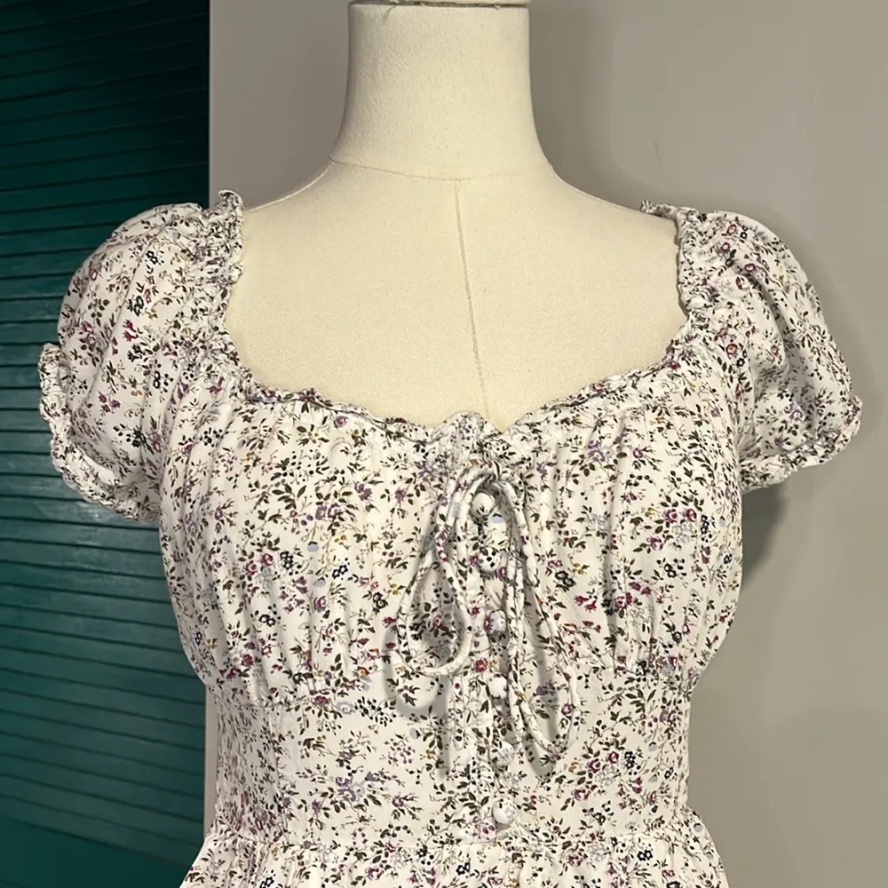 J Crew puff sleeve peasant Floral Print Women's Dress - 0 - Image 4