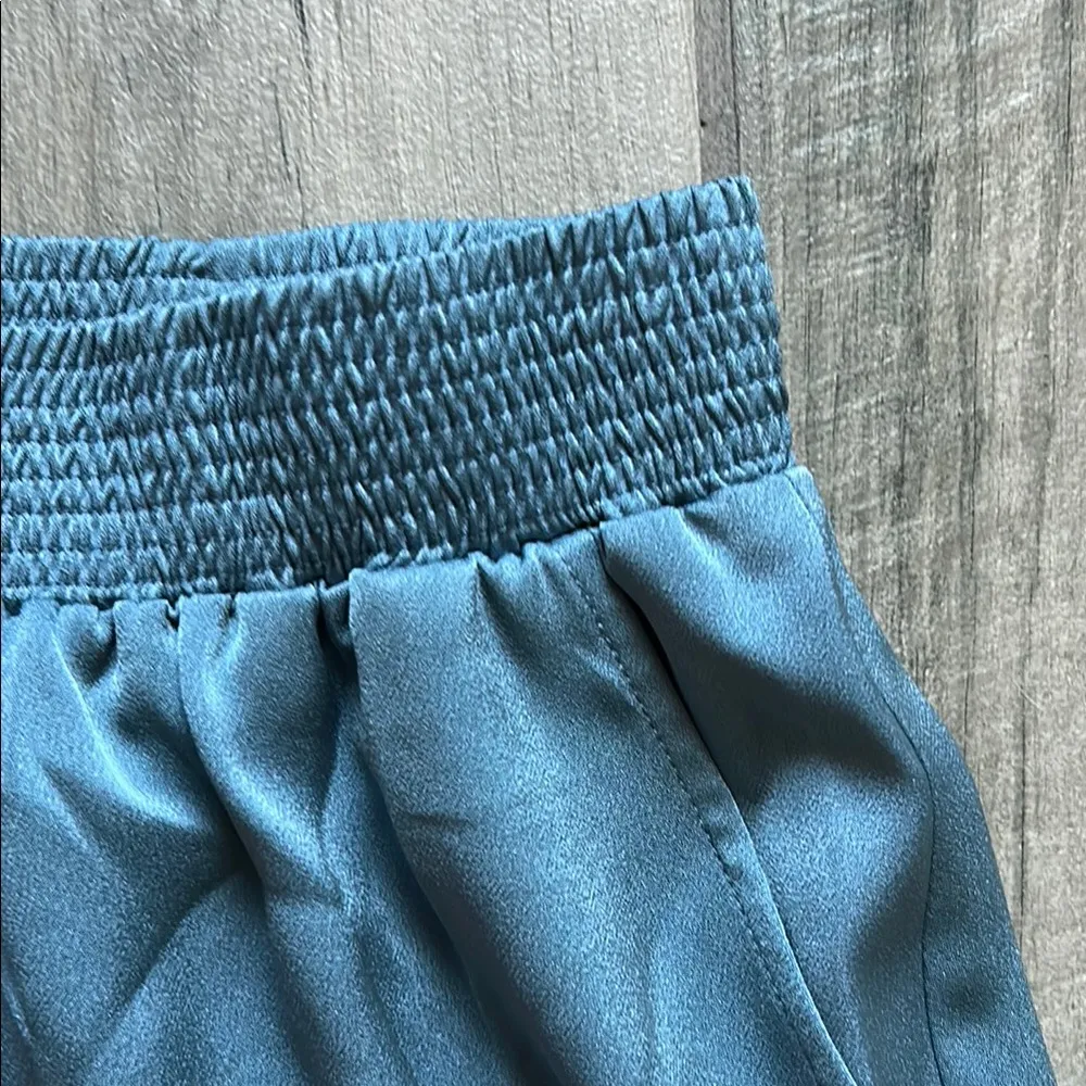 BCBGMaxAzria Teal Textured Pants - Image 3