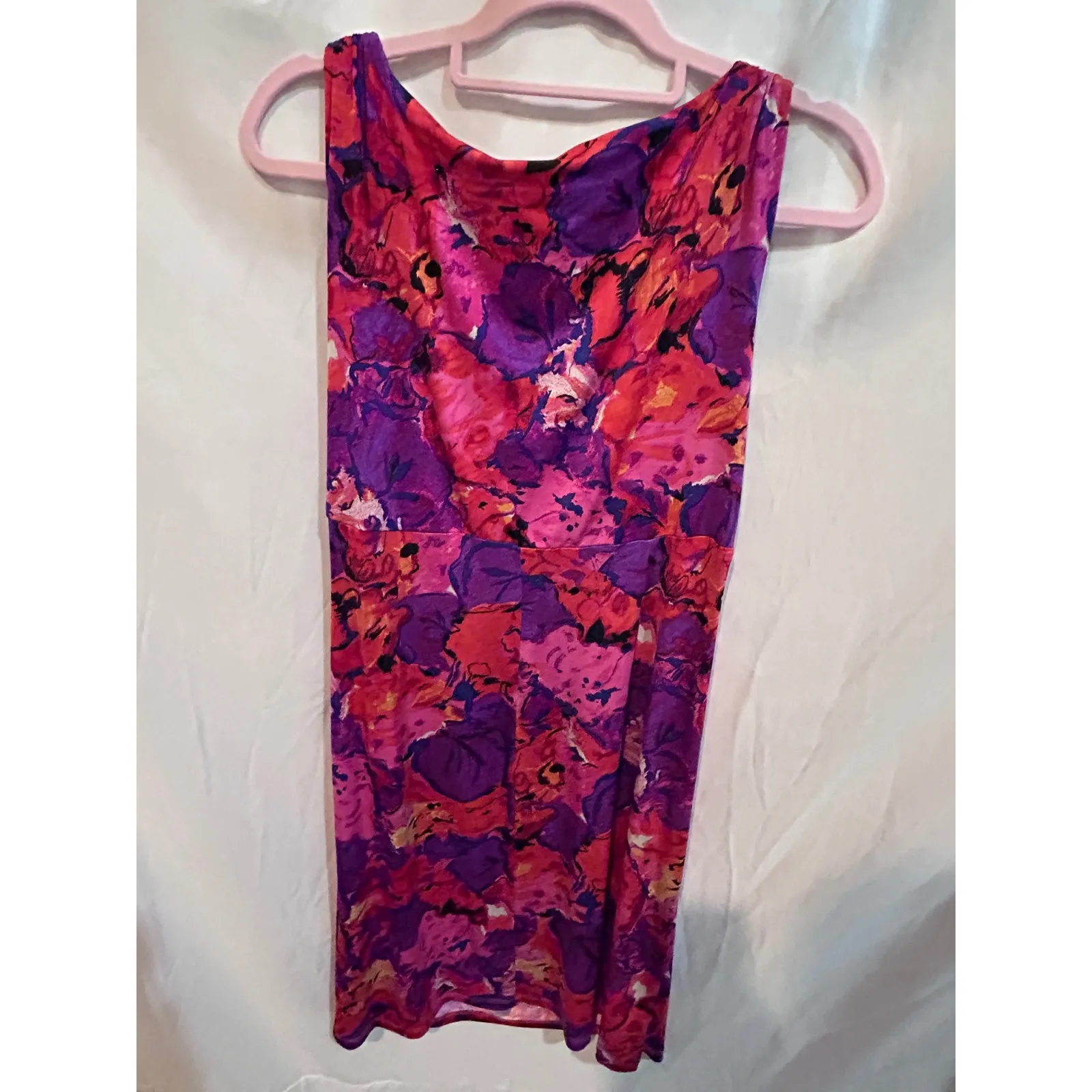 Lauren Ralph Lauren Womens Floral Print Sleeveless V Neck Sheath Dress 14P - Image 6