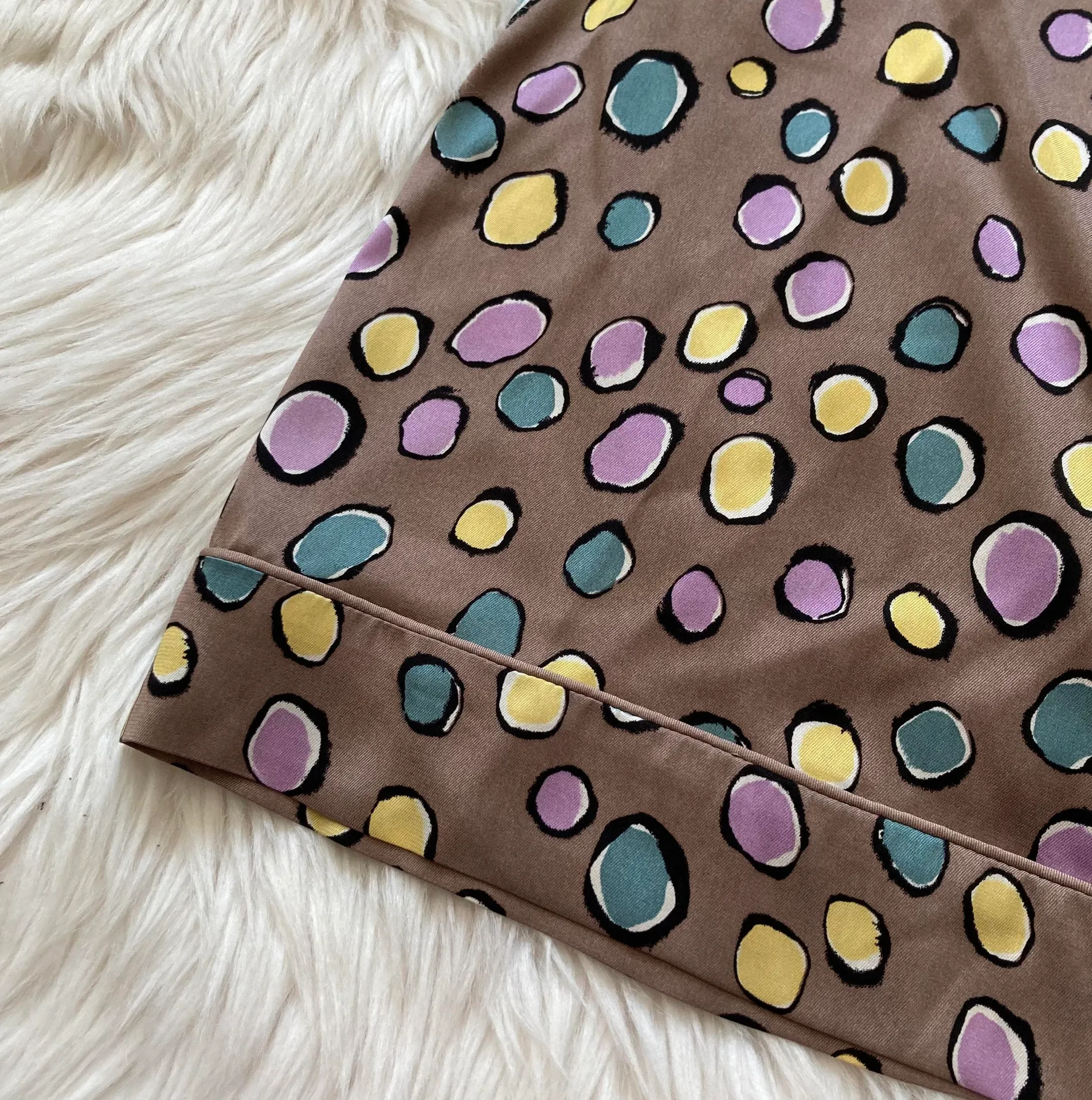 BCBGMAXAZRIA Multicolor Dot Silk Halter Top - Image 7