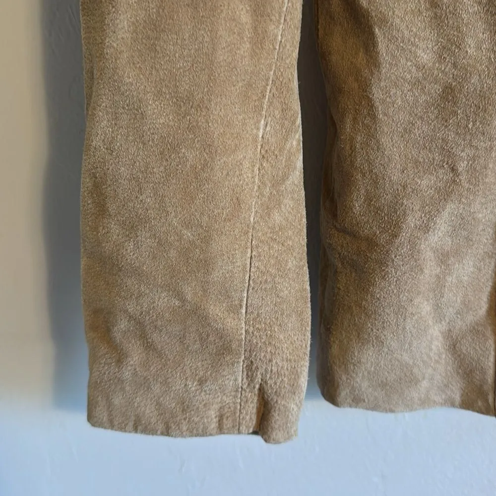 Vtg Wilsons Leather Women's Tan Brown Suede Blazer jacket size large cute 90s - Image 9