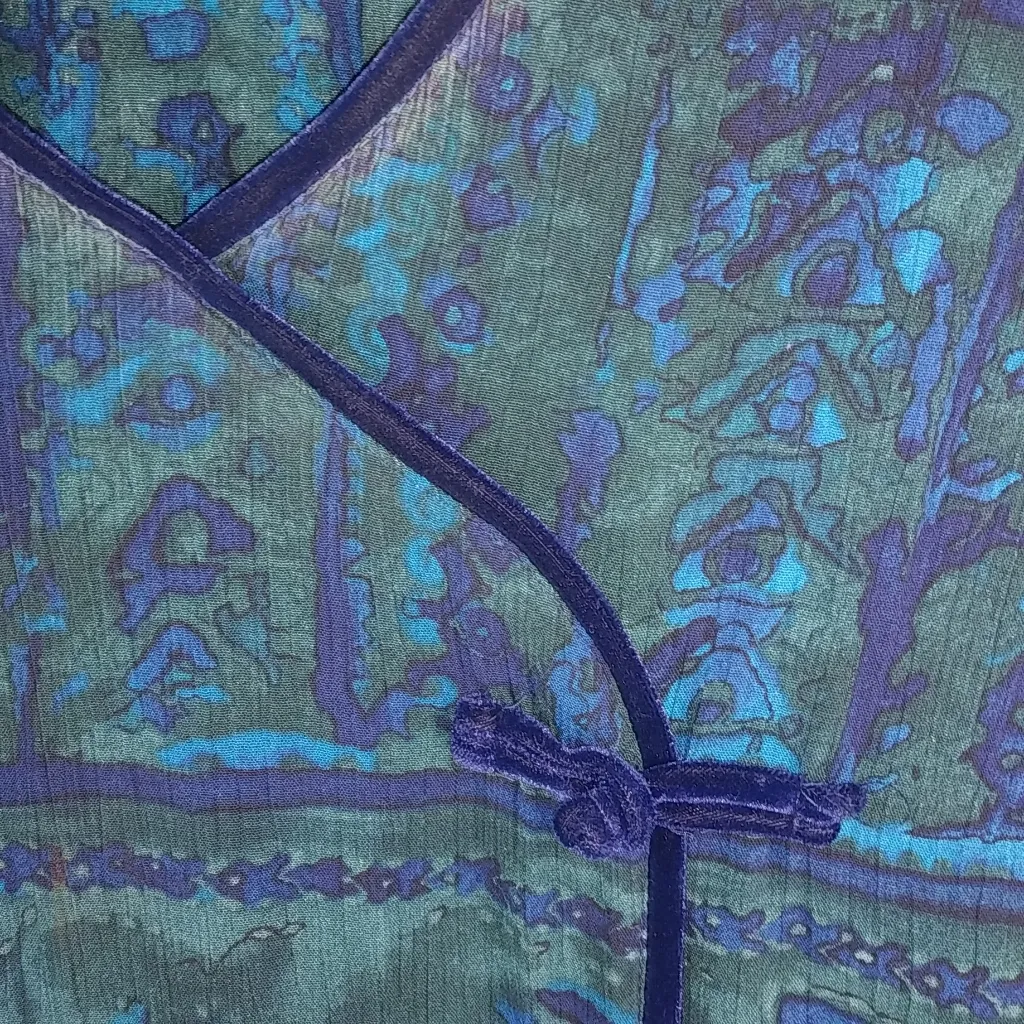 Carole Little Dresses 4 Turquoise Asian Style Top Blue - Image 3