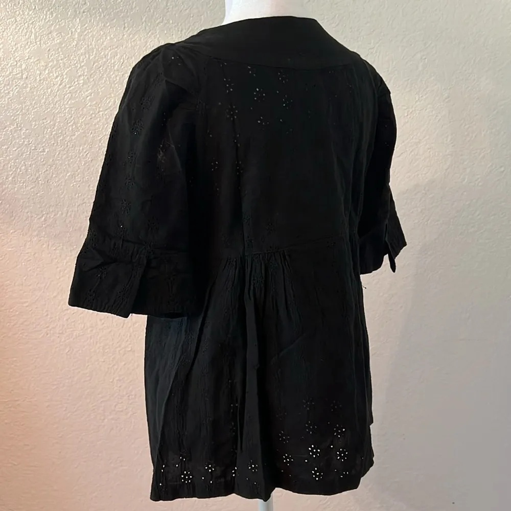 Cotton Eyelet women's top Black - Image 6