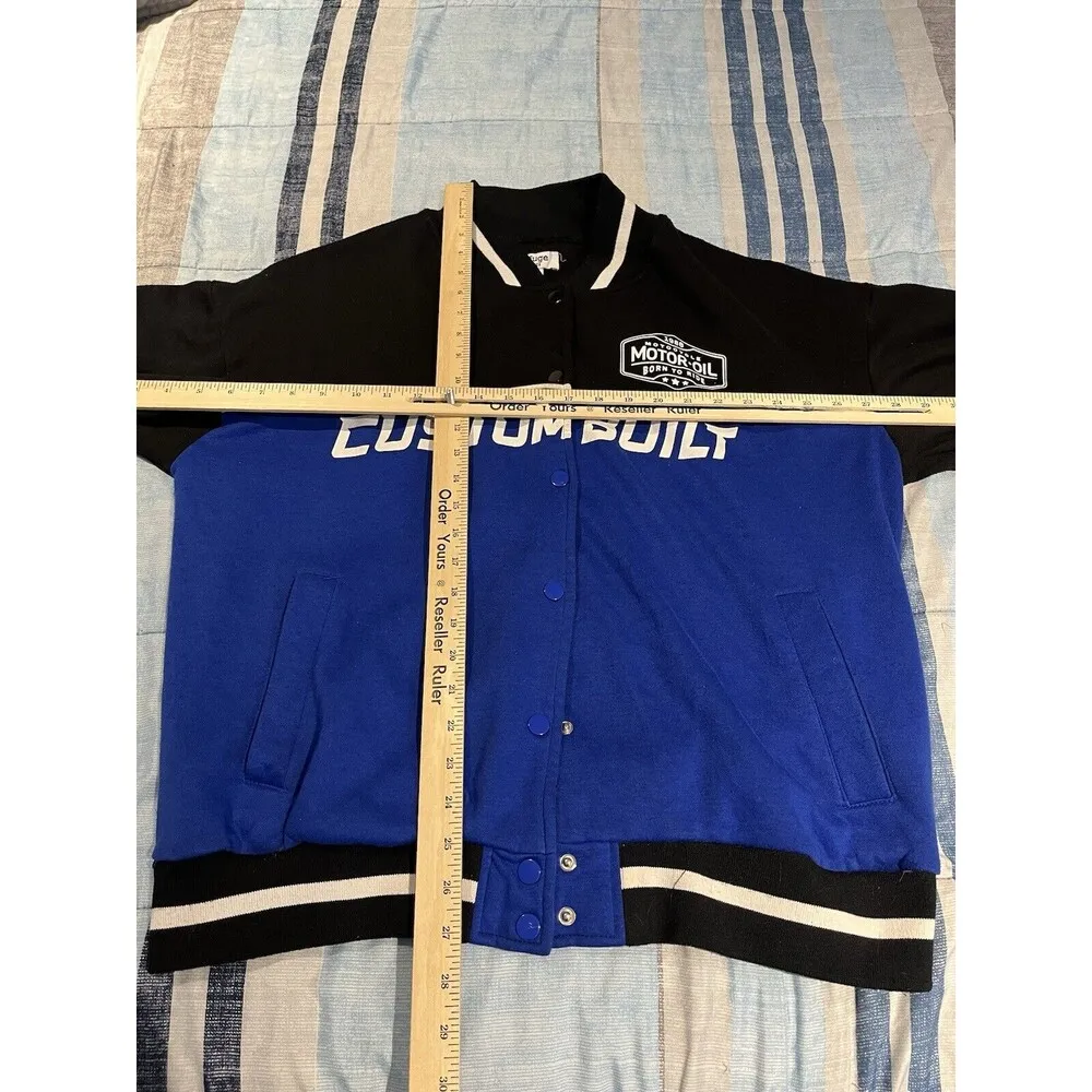 Refuge Women's XL button up black/blue double sided racing jacket - Image 3