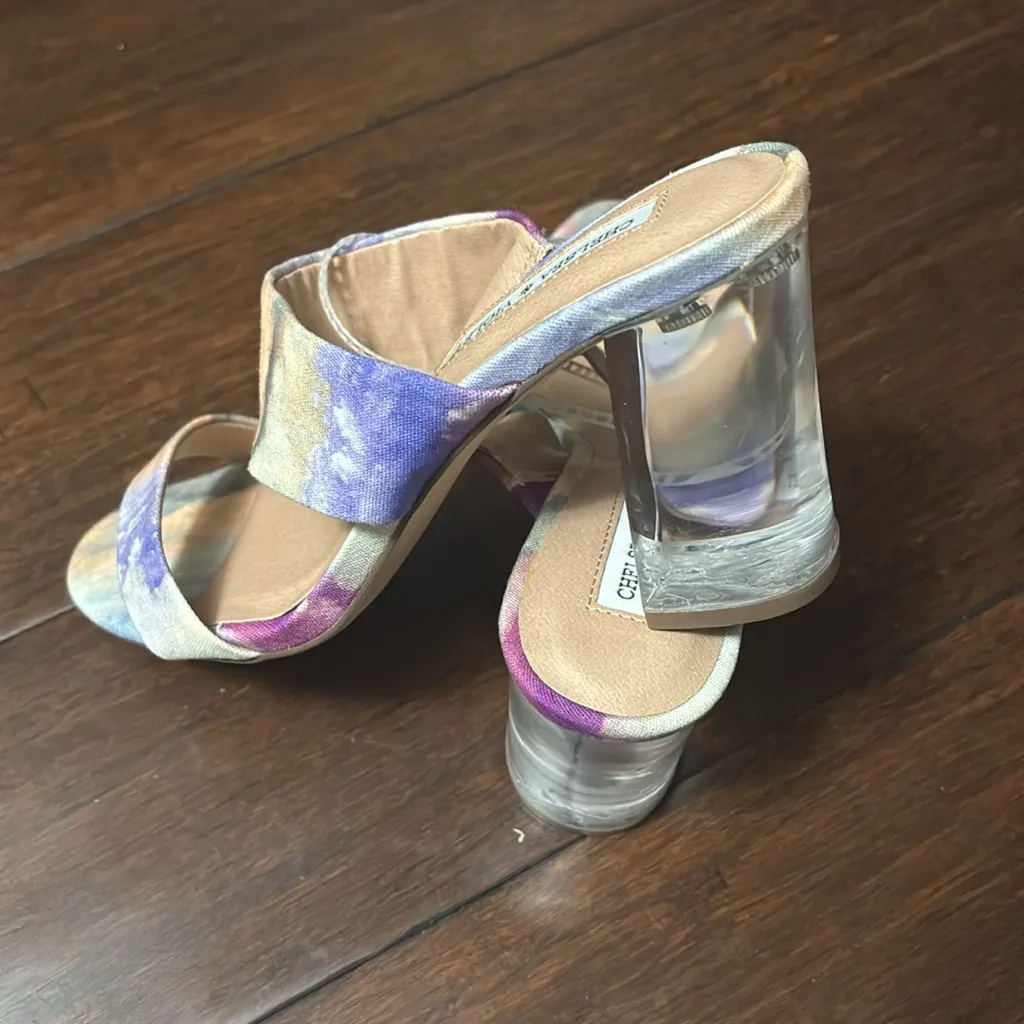 chelsea & Violet size 7.5 women’s high heel sandal Clear Heels - Image 7