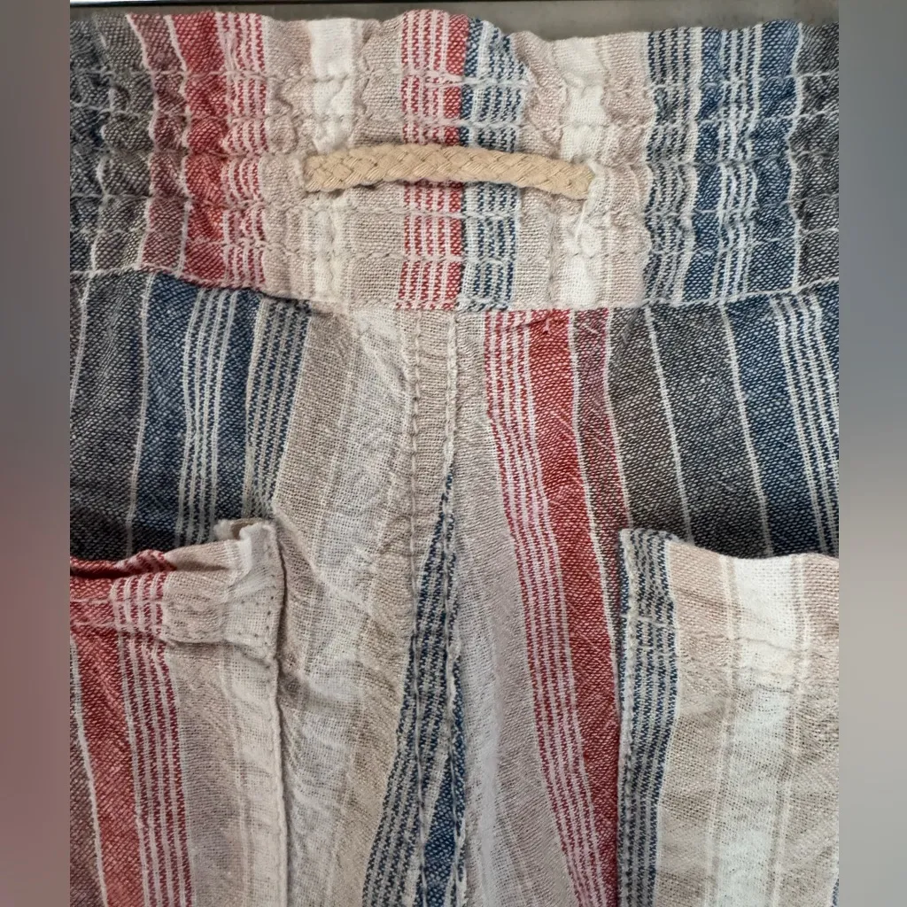 Cali 1850 Printed Linen Pull On Pants - Multi Stripe, size Small - Image 5