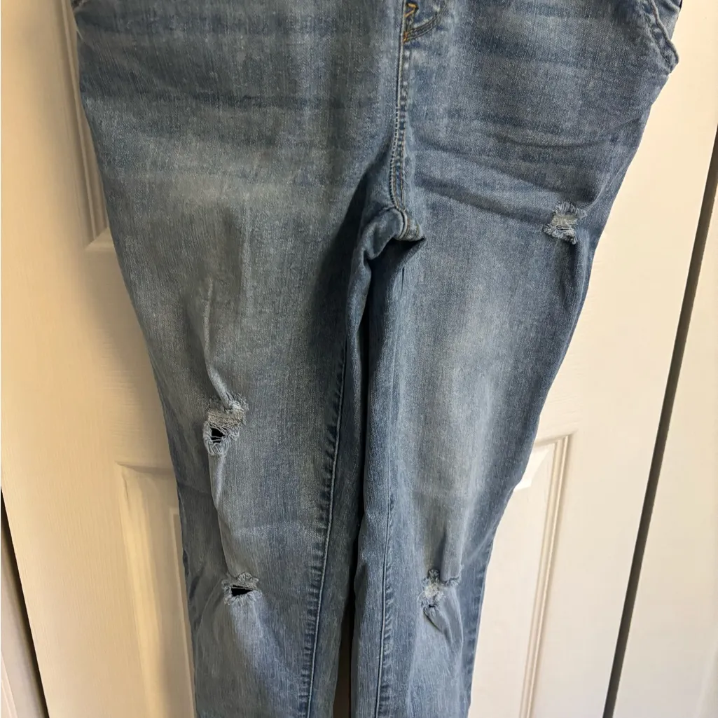 Wallflower Distressed Denim Overalls – Size Medium Blue - Image 5