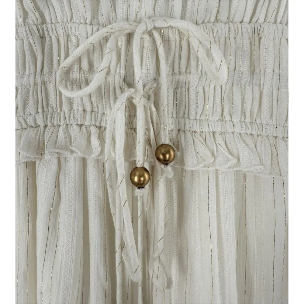 NEW/NWT Karina Grimaldi Revolve KARLA White Metallic Midi Dress Size Small - Image 7