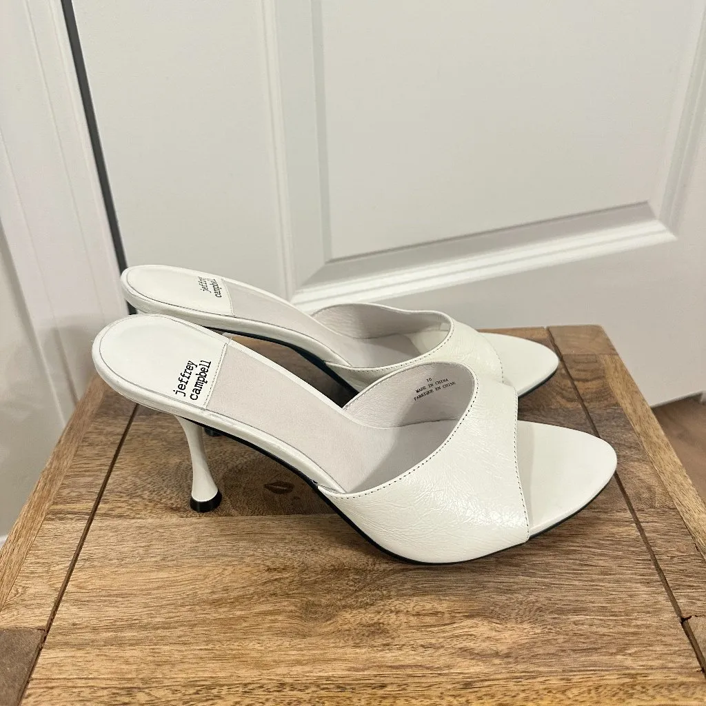 JEFFREY CAMPBELL Agent Slide Sandal in White Size US 10 - Image 3