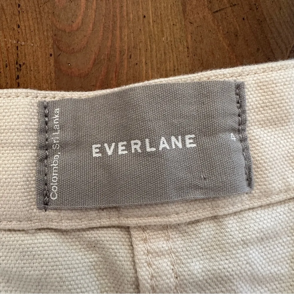 The Canvas Stamp Mini Skirt Cream Cotton Straight Zip Fly - Image 16