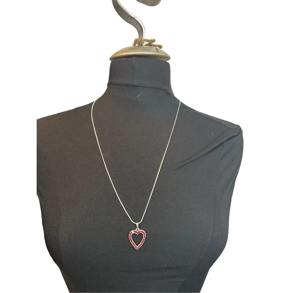 Open heart pendant on 925 signed necklace - Image 2