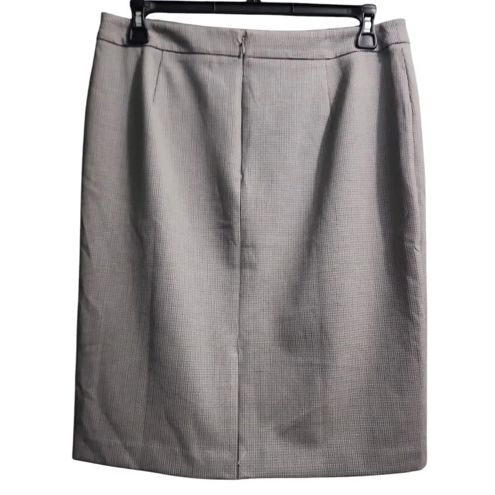 White House Black Market Plaid‎ Pencil Skirt Professional Chic Size 12 - Image 2