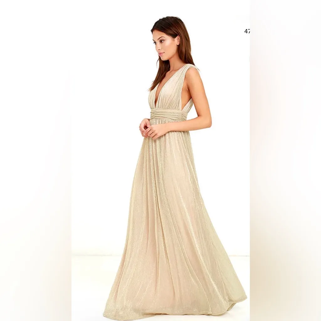 Lulus Ladies' Night Gold
Kaftan Dress - Image 2