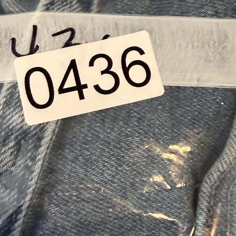 Hollister California Jeans size 5R Blue Denim Paperbag Waist Belted Straight Leg - Image 7