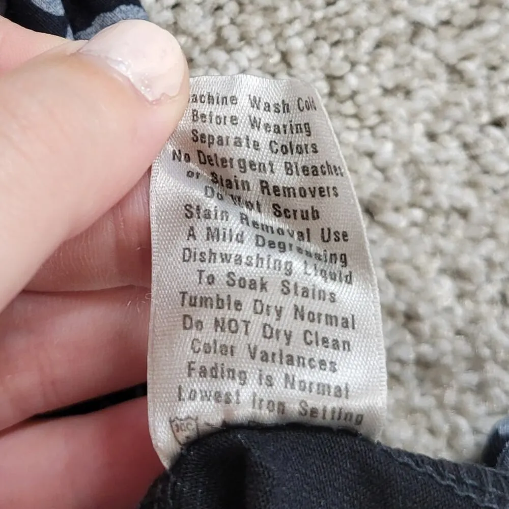 Fresh Produce Maxi Tank Dress Womens M Black Gray Floral Smocked Sleeveless USA - Image 15