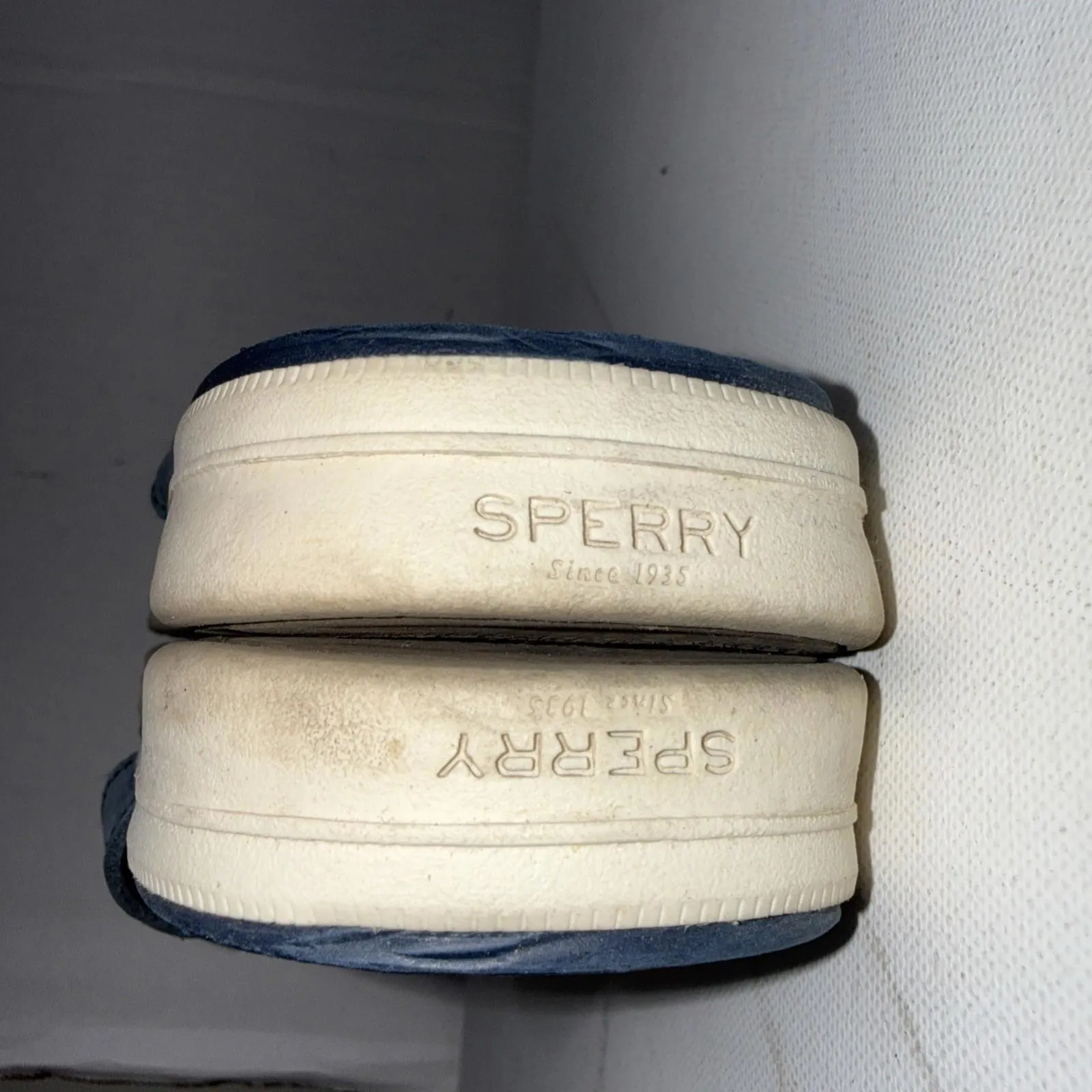 Sperry Women's Seafish Leather Flip Flop Sandals Blue Plaid Nautical Shoes Sz 7 - Image 11