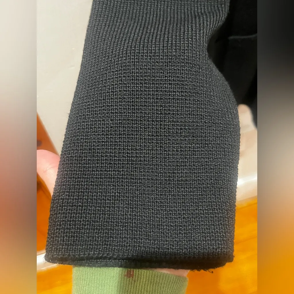 Vintage Cherry Lewis Cardigan Sweater Wool Blend Size Medium Made in England Black - Image 4