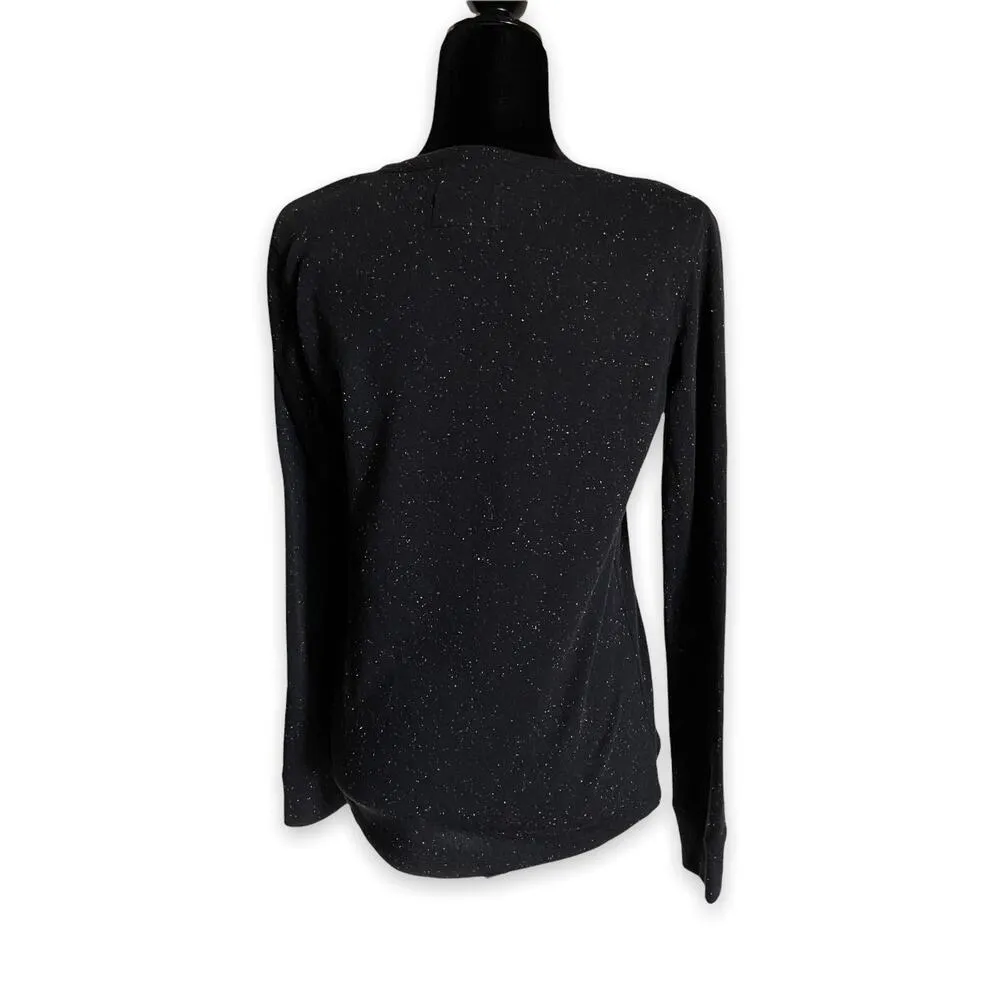 CCM Womens Top Sz M Official Vintage Apparel Chicago Blackhawks Lace Up Pullover Black Size M - Image 4