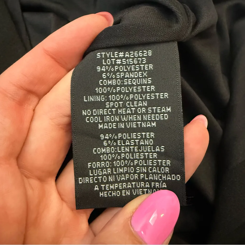 Betsy & Adam Rosette Sequins Bodice Sheath Cocktail Dress 8 - Image 7