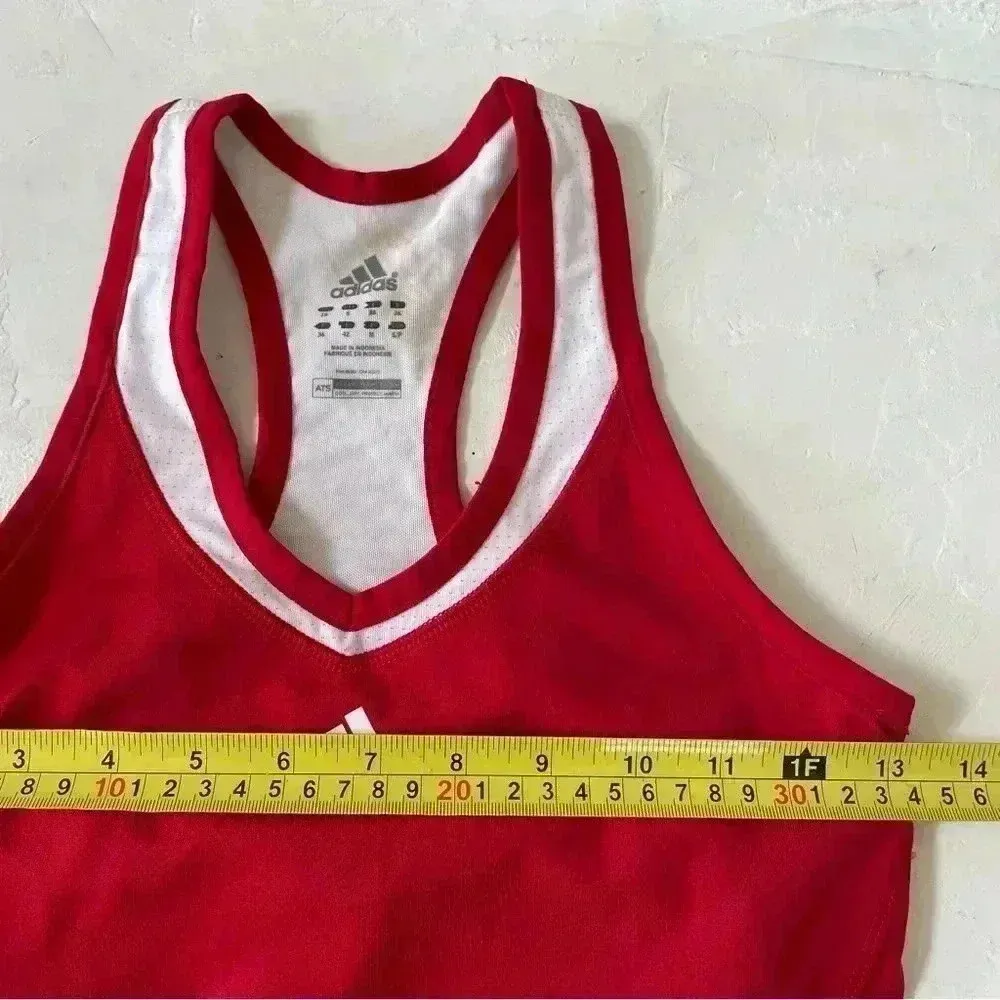 Adidas ATS Retro Cool Red and White Tank Size S Front and Back - Image 5