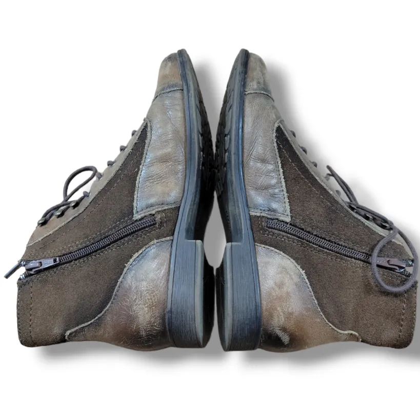 Earth Boots Size 7.5 B Earth Cedar Almond Boots Lace-Up And Side Zip Ankle Boots Women's Shoes Women's Boots  - Image 5