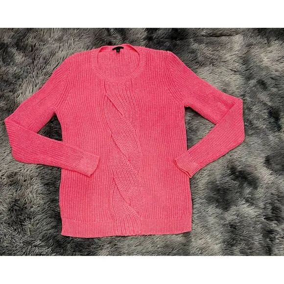 Talbots Petite Cable Twist Knit Sweater‎ Long Sleeve Ribbed Pink  Size Small P - Image 2