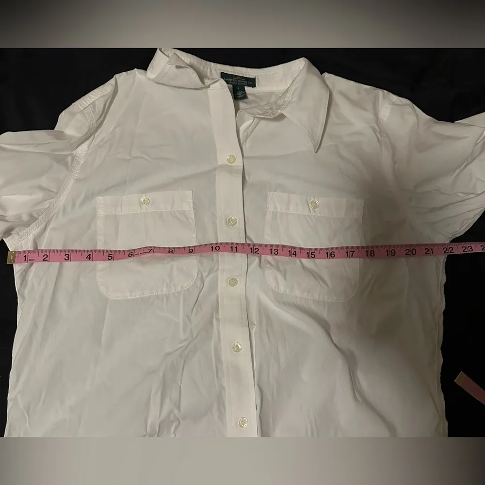 Women’s vintage Lauren jeans Co Ralph Lauren White button down Large - Image 9