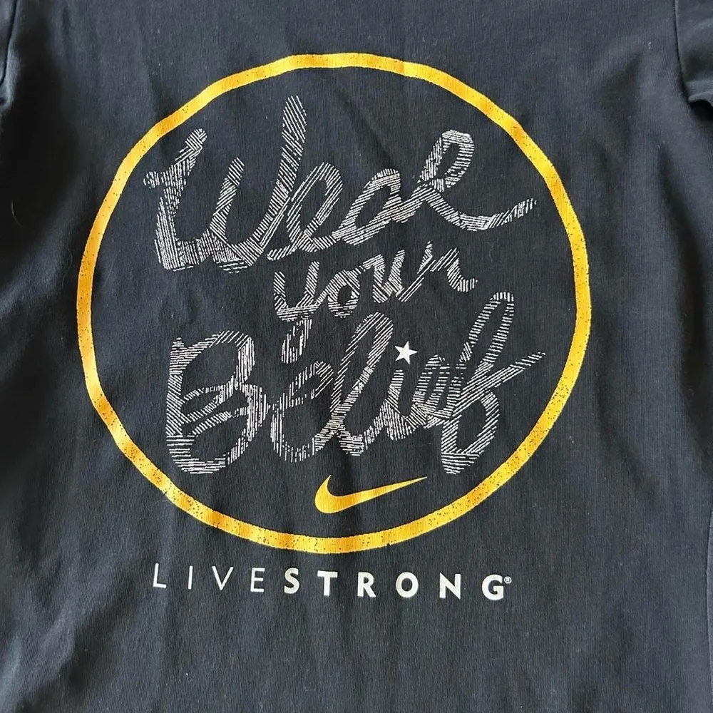 Nike Livestrong Dri-Fit Cotton Long Sleeve Tee XS - Black, “Live Strong” - Image 2