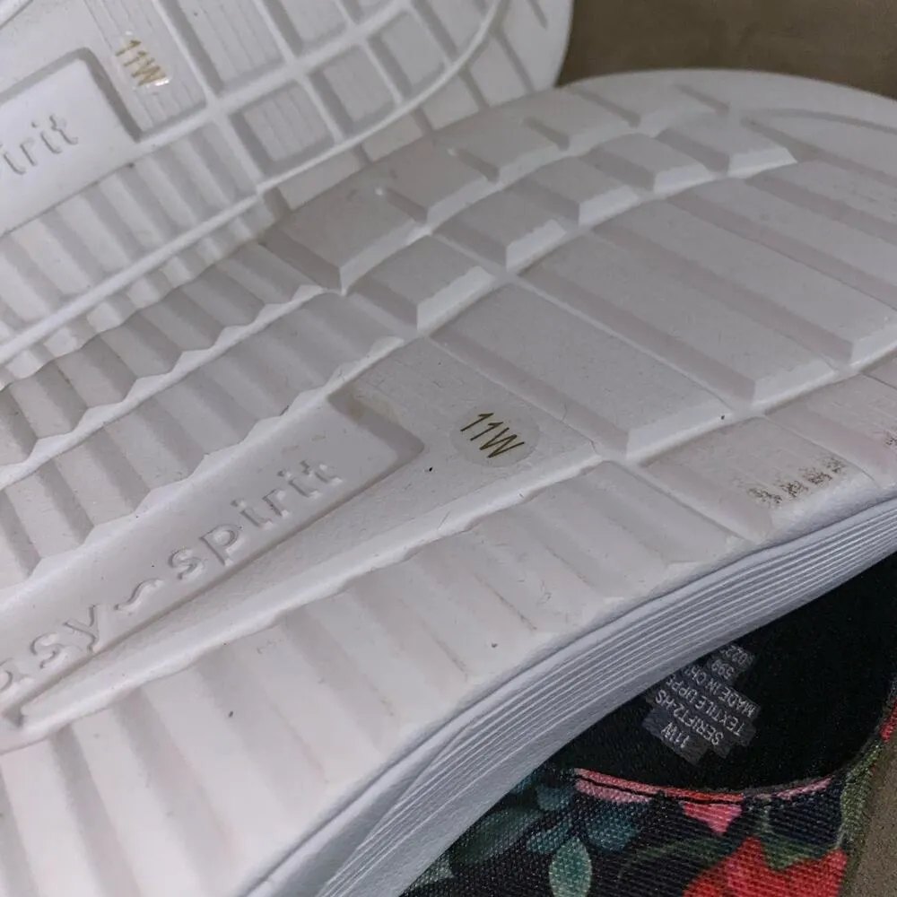 Easy Spirit Rift Black Floral Thong Slip on Platform sandal comfort 11W wide - Image 13