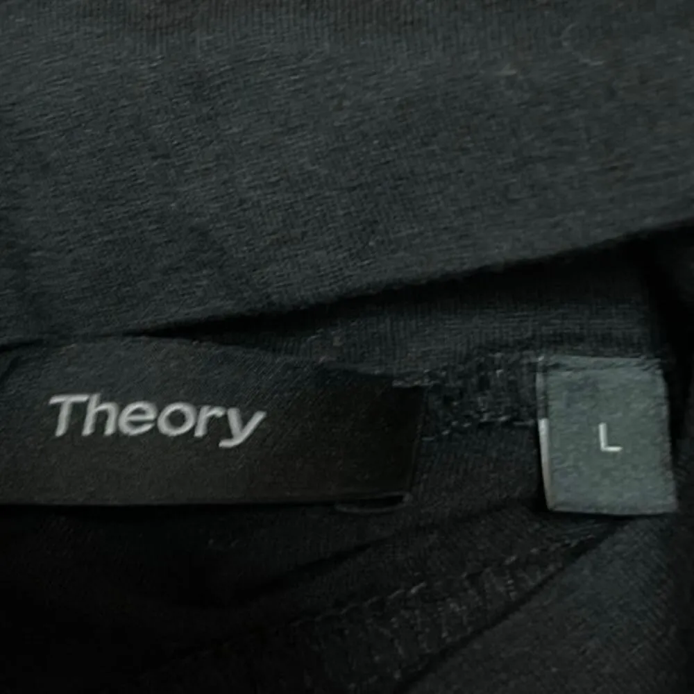 Theory Black Silk Turtleneck Foldover Long Sleeve Pullover Sweater Top Size L - Image 4