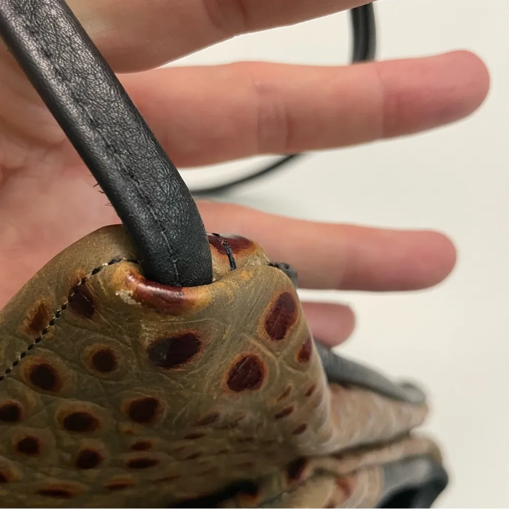 Vintage Thomas Leathers Tom Thomas Purse Crossbody Pockets Brown Green Black - Image 12