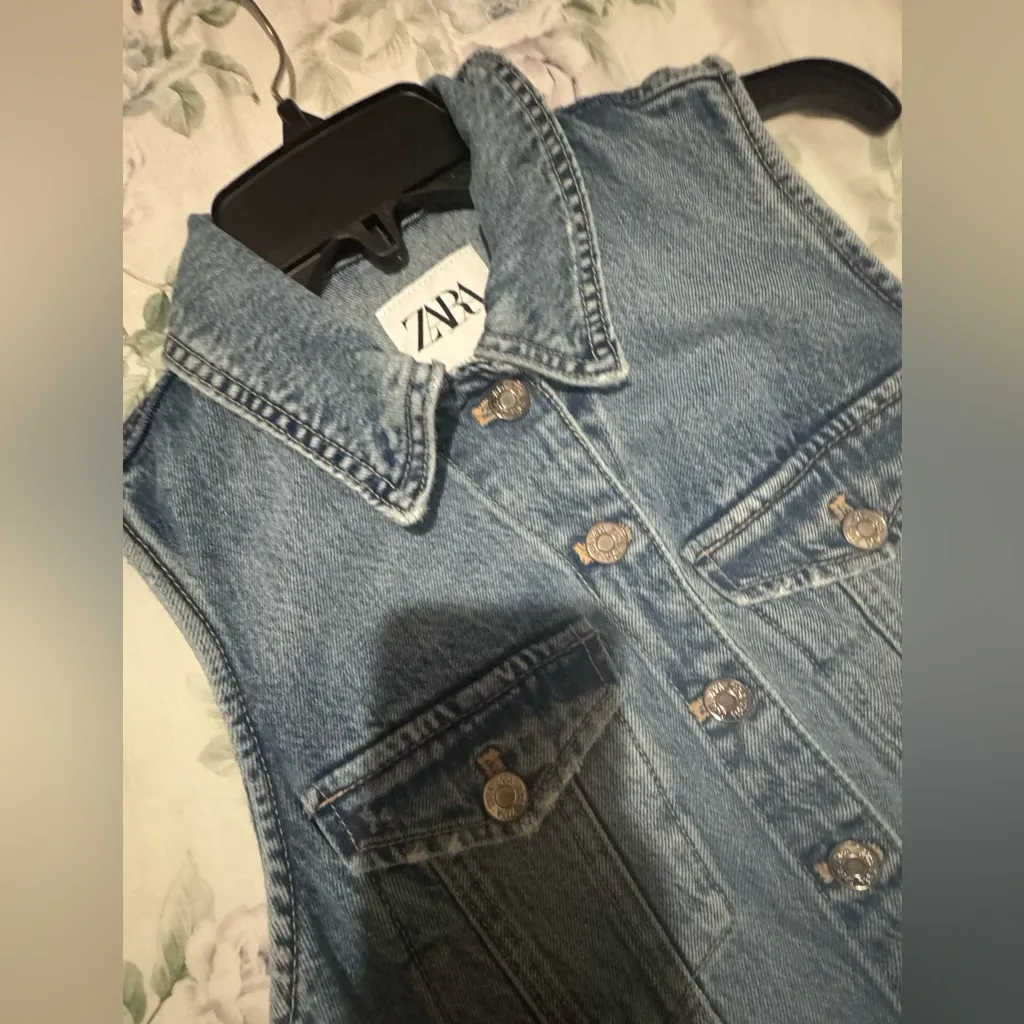 Zara Sleeveless Denim Romper - Image 6