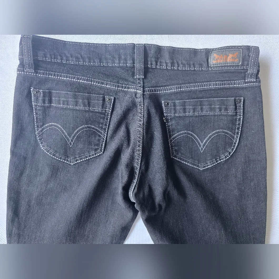 Levi's 524 Too Superlow Black Sninny‎ Jeans Size 15M - Image 4