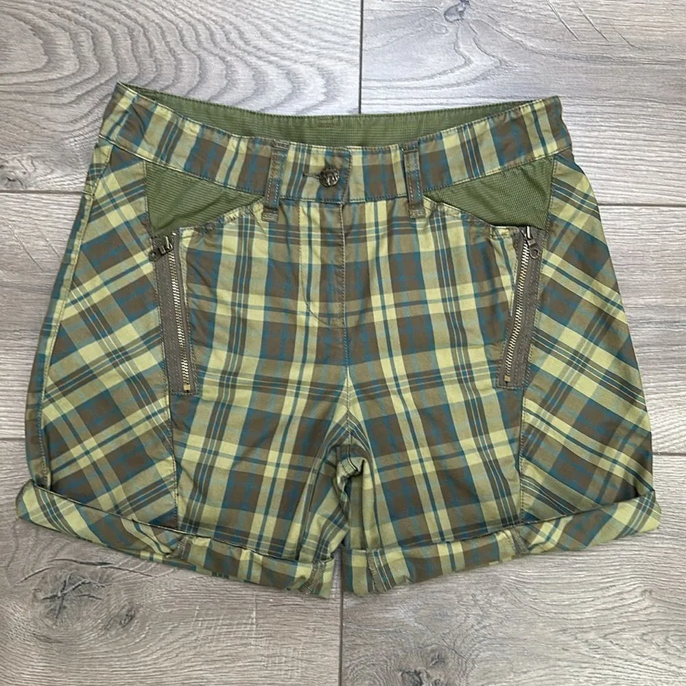 L.A.M.B‎ By Gwen Stefani 7” Green Plaid Mid Rise Shorts Size 0 - Image 2