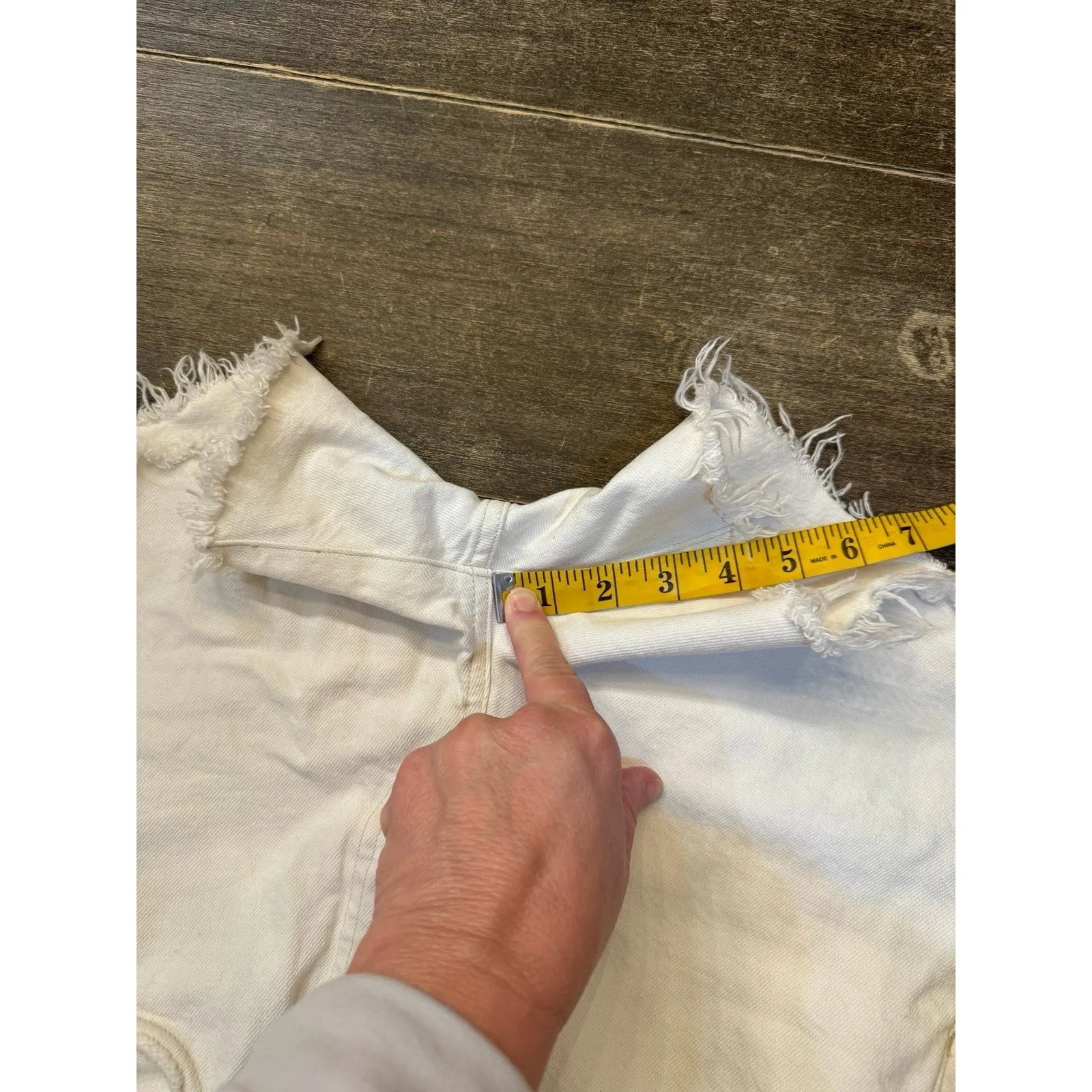 Agolde Parker Long Shorts Loose Fit Panna Organic Cotton Womens‎ Size 24 - Image 15