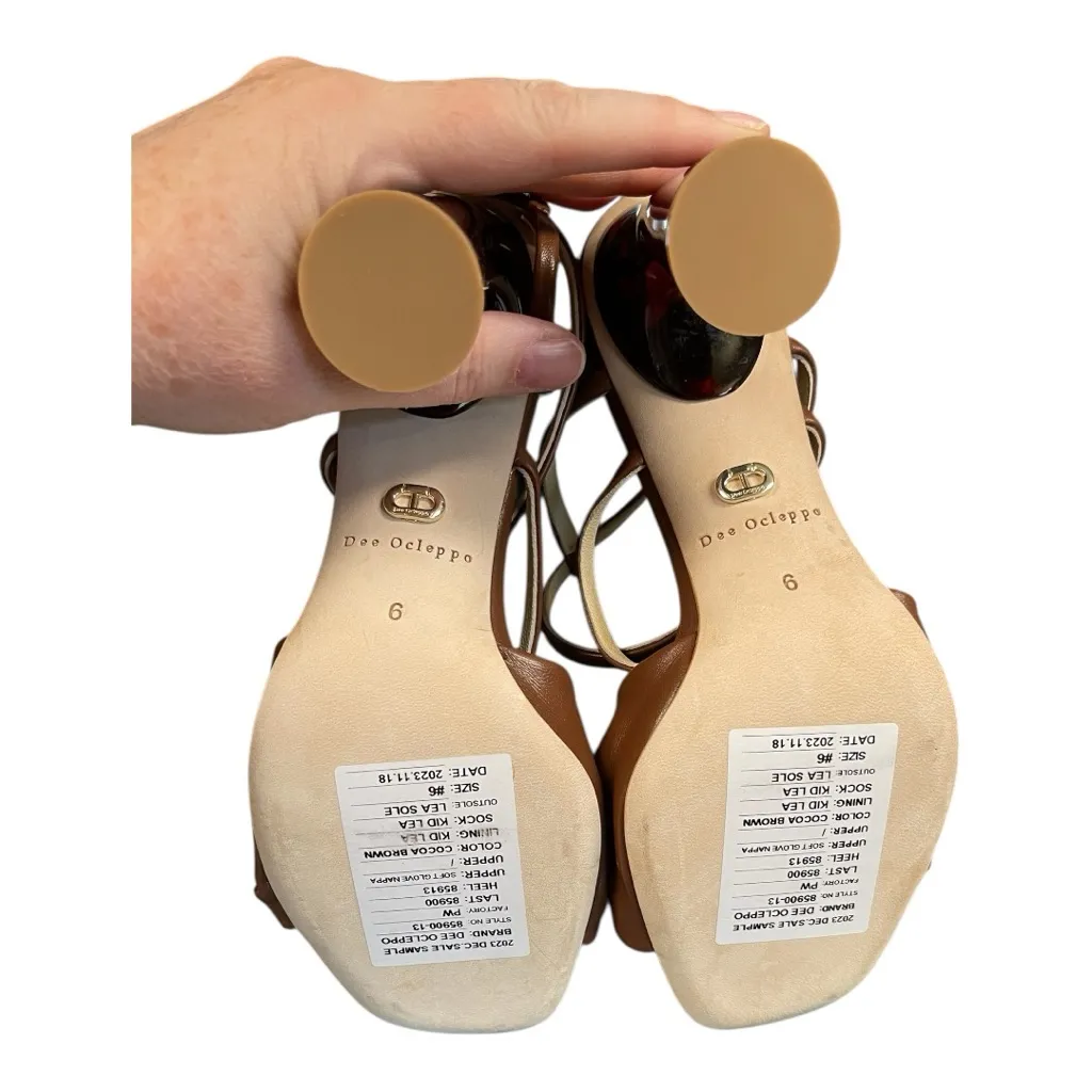 NEW! $325 Dee Ocleppo Sandals "Mexico" Brown Leather Sandals size 6 - Image 5