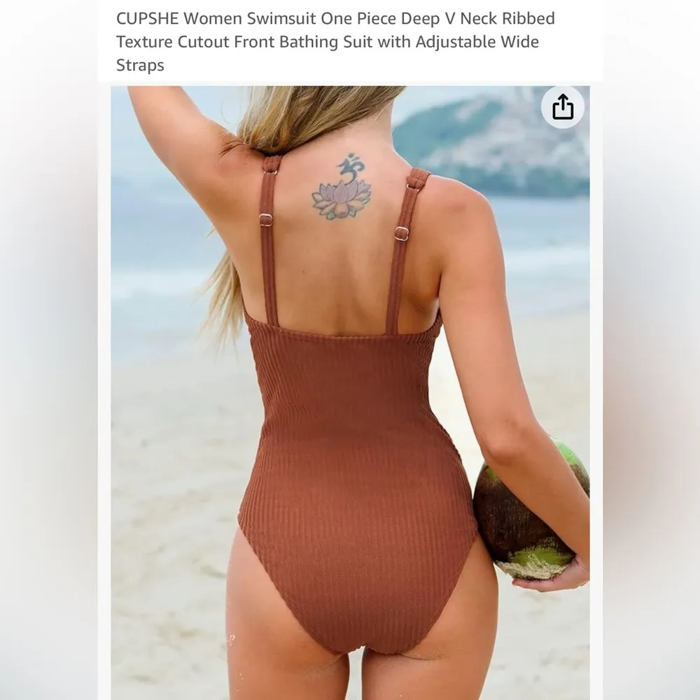 Cupshe  ribbed texture one piece rust - Image 2