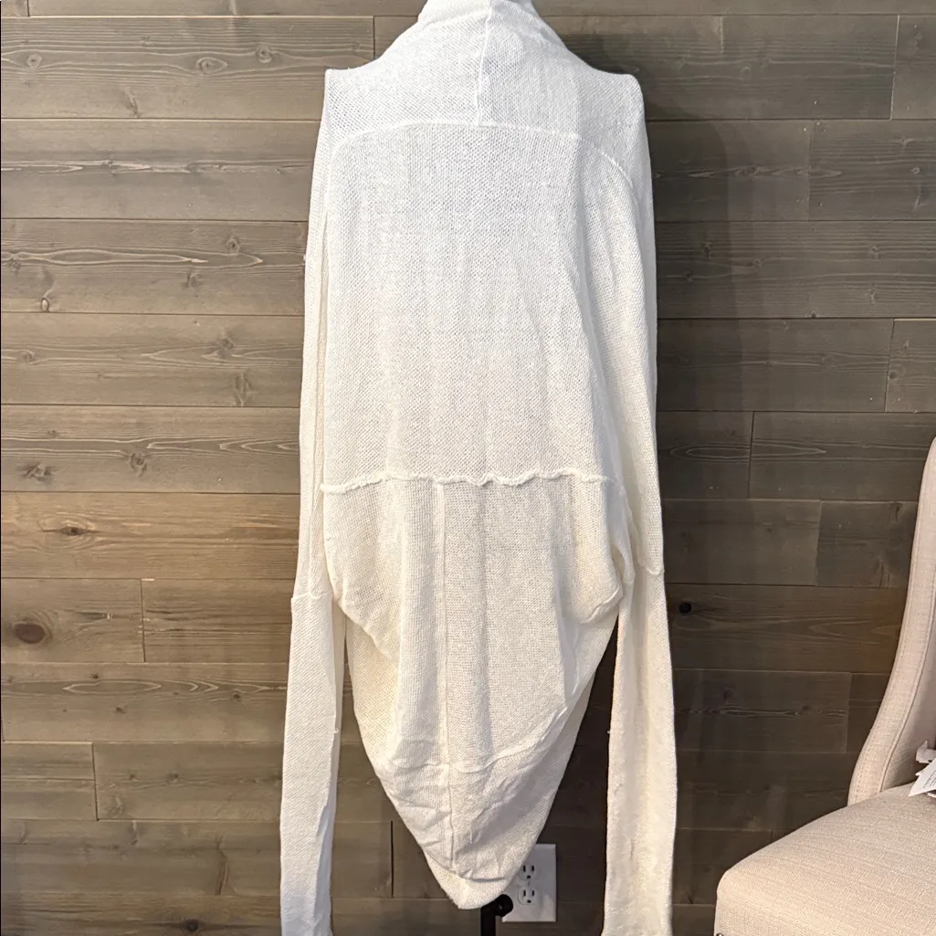 Bajra white long sleeve waffle knit cardigan, contemporary style Size undefined - Image 3