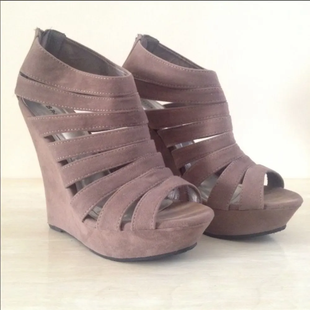 ✨2xHP✨Bamboo 'Driven-56' Strappy Wedges✨ - Image 3